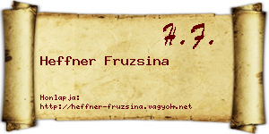 Heffner Fruzsina névjegykártya